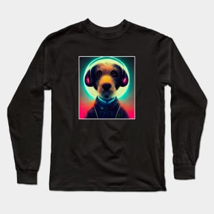 cute dog dj Long Sleeve T-Shirt